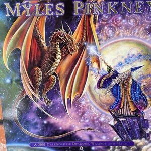 2001 Myles Pinkney Dragons Wizards Magic calendar